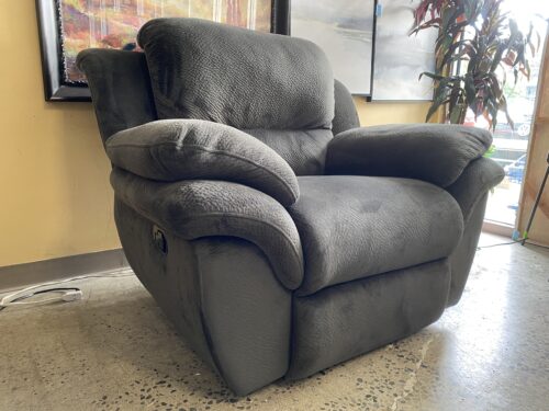 Grey Microfiber Manual Reclining Armchair