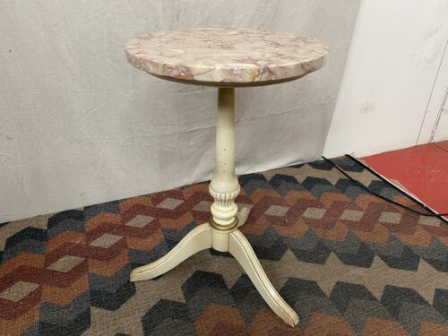 Vintage Petite Pink Marble Topped Side Table