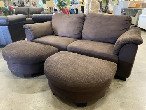 IKEA Brown Sofa with 2 Ottomans Model #TIDAFORS