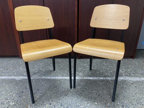 MODWAY Walnut Dining Chair w/ Black legs (Set of 2)