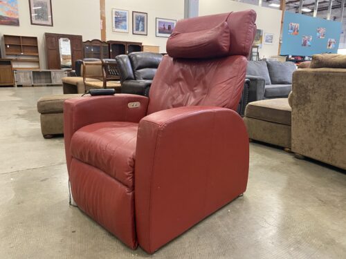 POSITIVE POSTURE Red Leather Power Recliner
