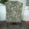 Wingback Chair and Matching Floral Ottoman