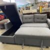 Grey Convertible Storage and Sleeper Sofa