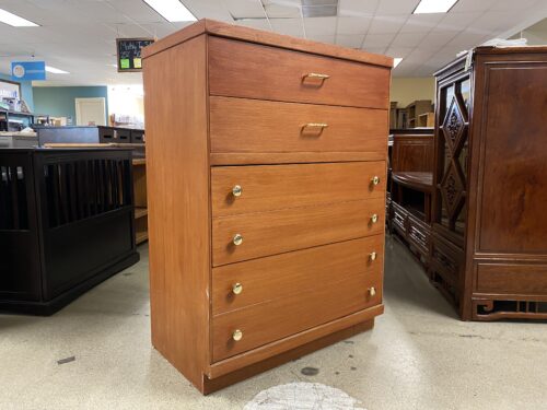 Vintage Orange Stained 4-Drawer Dresser