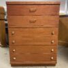 Vintage Orange Stained 4-Drawer Dresser
