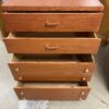 Vintage Orange Stained 4-Drawer Dresser