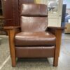 Mission Style Cognac Leather Manual Recliner