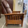 Mission Style Cognac Leather Manual Recliner