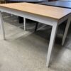 Knotty Pine Dining Table w/ White Legs