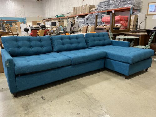 NEW! JOYBIRD Eliot Key largo Zenith Teal Sectional Sleeper Sofa
