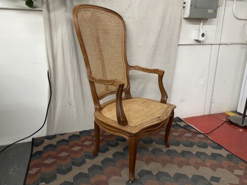 Rattan Wooden Wingback Chair