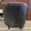 Black Leather Rounded Accent Chair