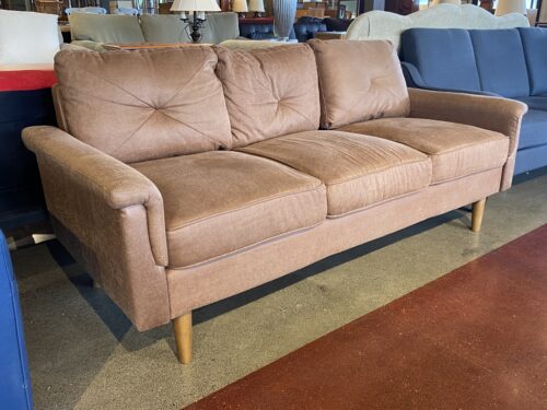 Fawn Brown Mid-Century Modern Style 3-Seater Sofa