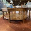 Vintage Octagon Glass Top Two Tier Coffee Table