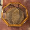 Vintage Octagon Glass Top Two Tier Coffee Table