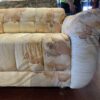 Vintage Pink Floral Tufted Lounge Sofa on Casters