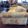 Vintage Pink Floral Tufted Lounge Sofa on Casters