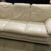 Ivory Soft Leather 3 Seat Sofa