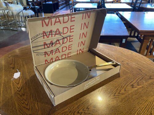 MADE IN Non-Stick 12" Fry Pan with Brass Hardware