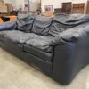 LEATHER FURNITURE CO. Black Leather 3 Seat Sofa