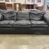 LEATHER FURNITURE CO. Black Leather 3 Seat Sofa