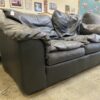LEATHER FURNITURE CO. Black Leather Loveseat
