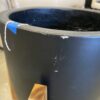 Black Concrete Planter with Wood Base