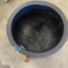 Black Concrete Planter with Wood Base