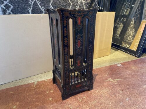 Moroccan Style Carved Wooden Umbrella Stand