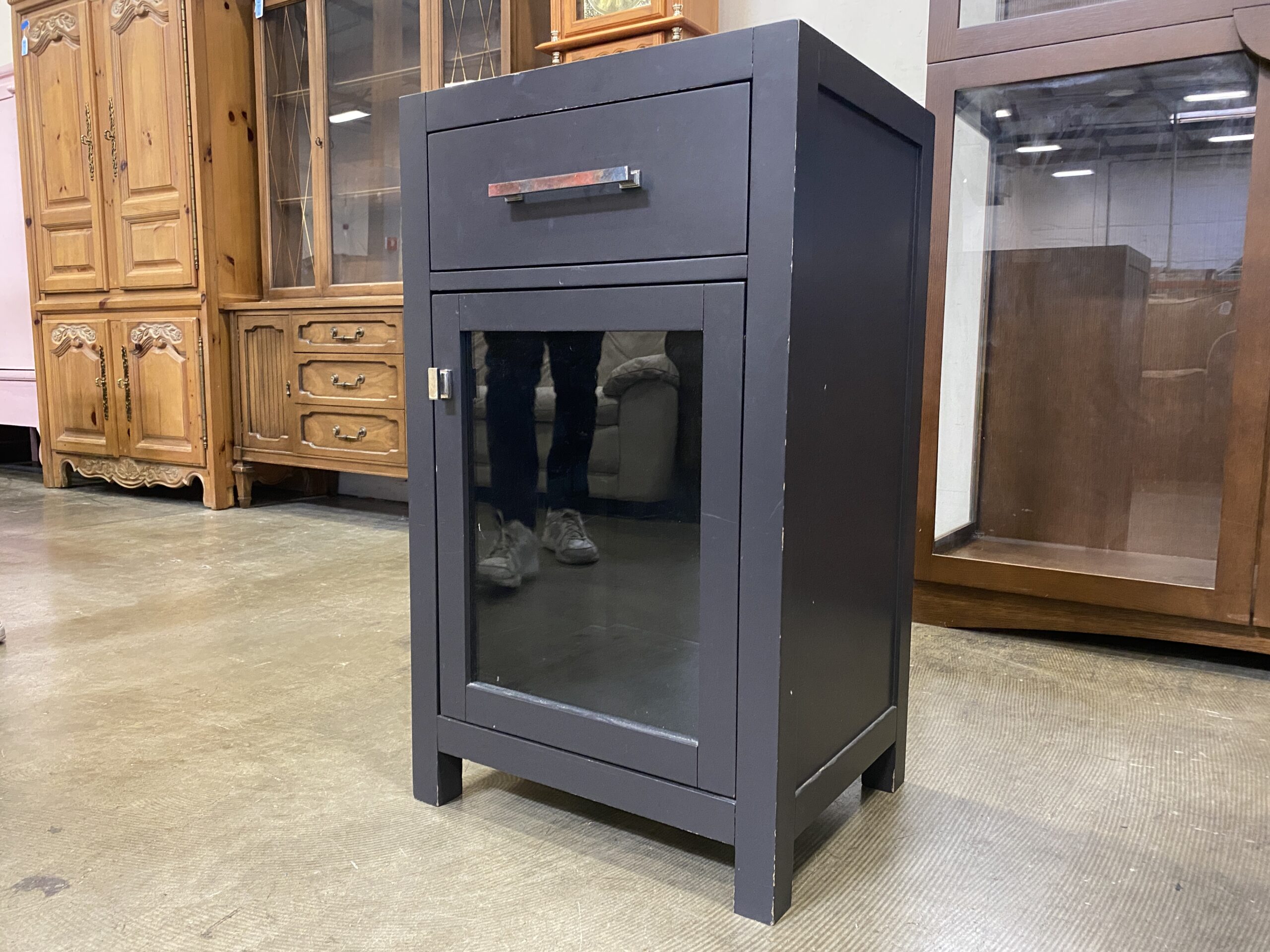 RESTORATION HARDWARE Hutton Glass 34″ Single Drawer Cabinet