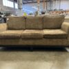 Brown Plush Upholstered 3 Seat Sofa