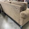 Brown Plush Upholstered 3 Seat Sofa