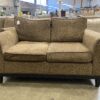 Brown Plush Upholstered Loveseat