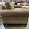 Brown Plush Upholstered Loveseat