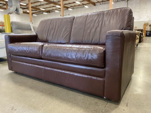 LA-Z-BOY Brown Leather Sleeper Sofa