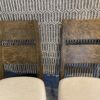 Off White Upholstered Cushion and Weathered Wood Counter Stools (Set of 2)