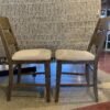 Off White Upholstered Cushion and Weathered Wood Counter Stools (Set of 2)