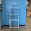 Antique White Metal Baker's Rack with Brass Accents