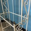 Antique White Metal Baker's Rack with Brass Accents