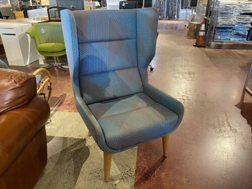 NAUGHTONE Hush Chair with Blue and Grey Geometric Pattern