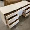 STANLEY Cream Pencil Reed 9 Drawer Dresser Circa 1989