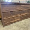Rustic Walnut 6 Drawer Lowboy Dresser