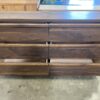 Rustic Walnut 6 Drawer Lowboy Dresser