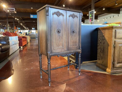 Antique Two Door Cabinet on Wheels