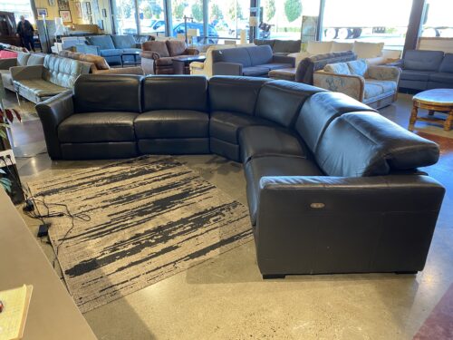CHATEAU D'AX Made in Italy Double Recliner Sectional Couch