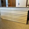 Off White Six Drawer Dresser with Black Accents