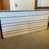Off White Six Drawer Dresser with Black Accents