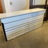 Off White Six Drawer Dresser with Black Accents
