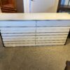 Off White Six Drawer Dresser with Black Accents