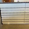 Off White Six Drawer Dresser with Black Accents